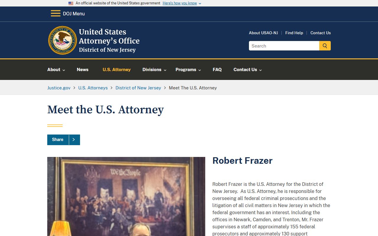 Somerset County Superior Court current U.S. Attorney records page