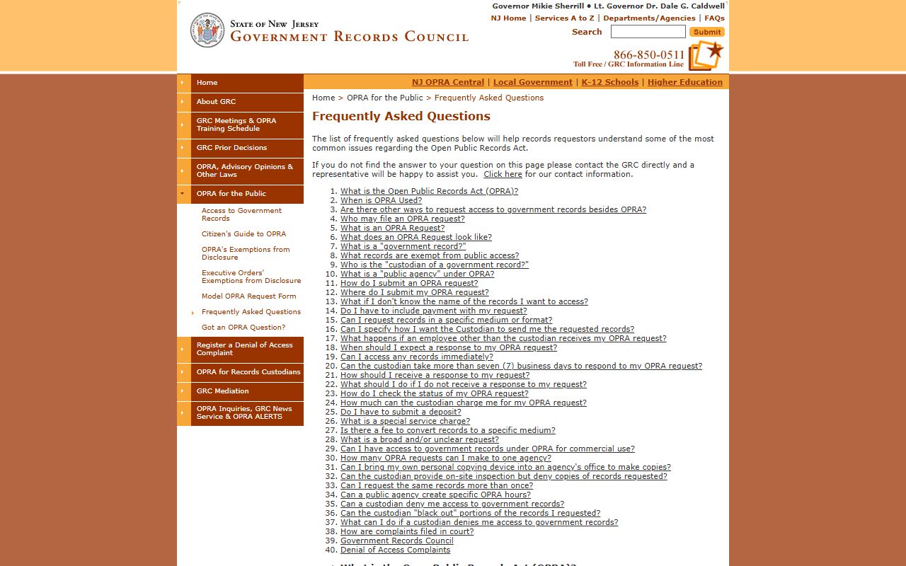 Somerset County court records FAQ - GRC OPRA FAQs page